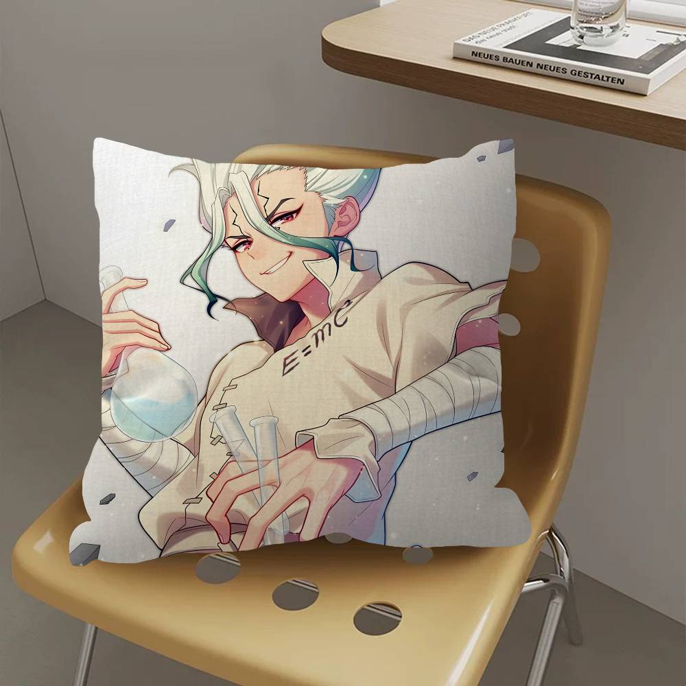 Vintage Anime Dr SSTONE Personalized Pillow Dust Cover Bedroom Kids Party Decoration Pillowcase Birthday Children Gift