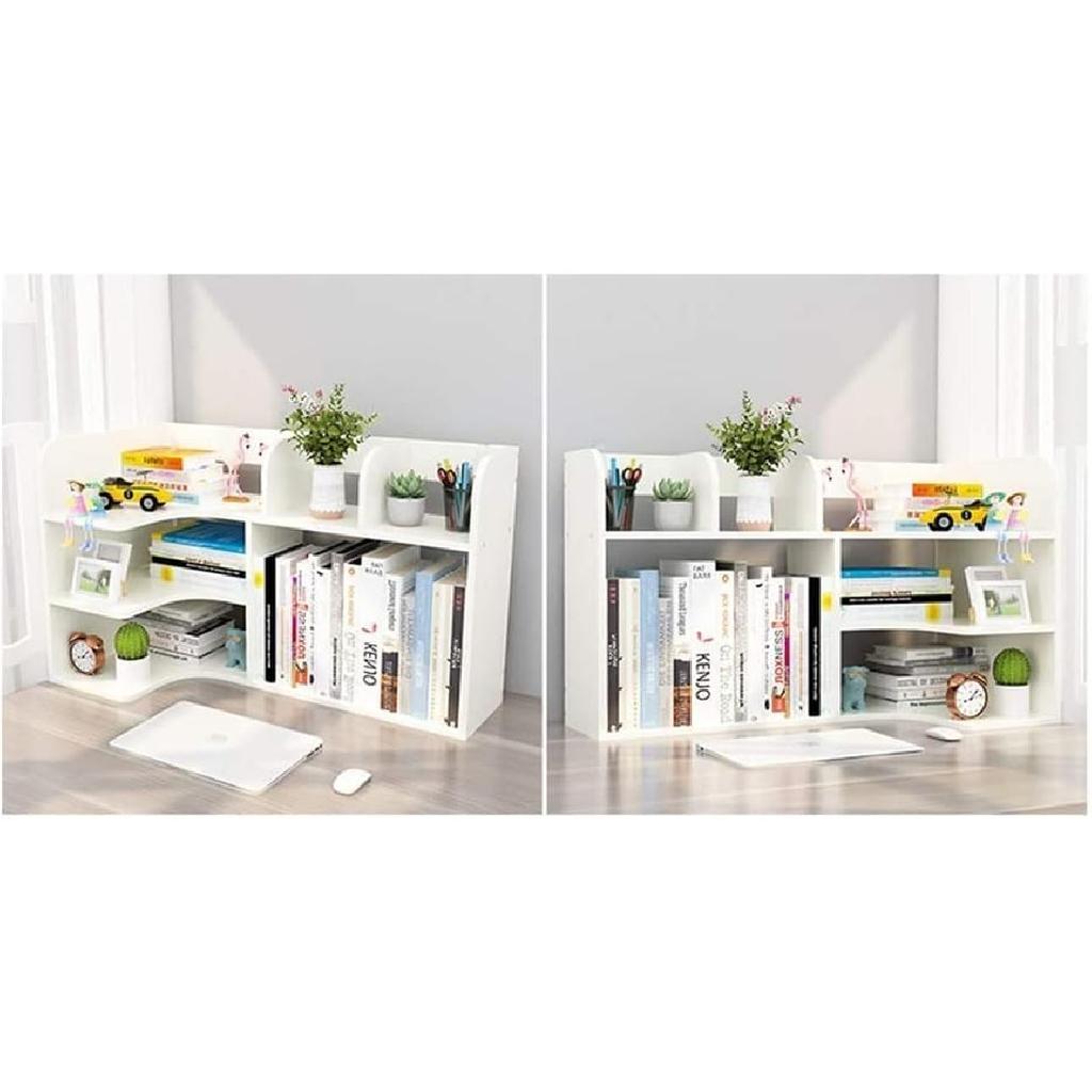 Shelves Bookshelf Organizer Desktop Bookshelf Wood Desk Organizer Office Storage Rack Free Style Display Shelf Bookcase for Tabletop Books Holder