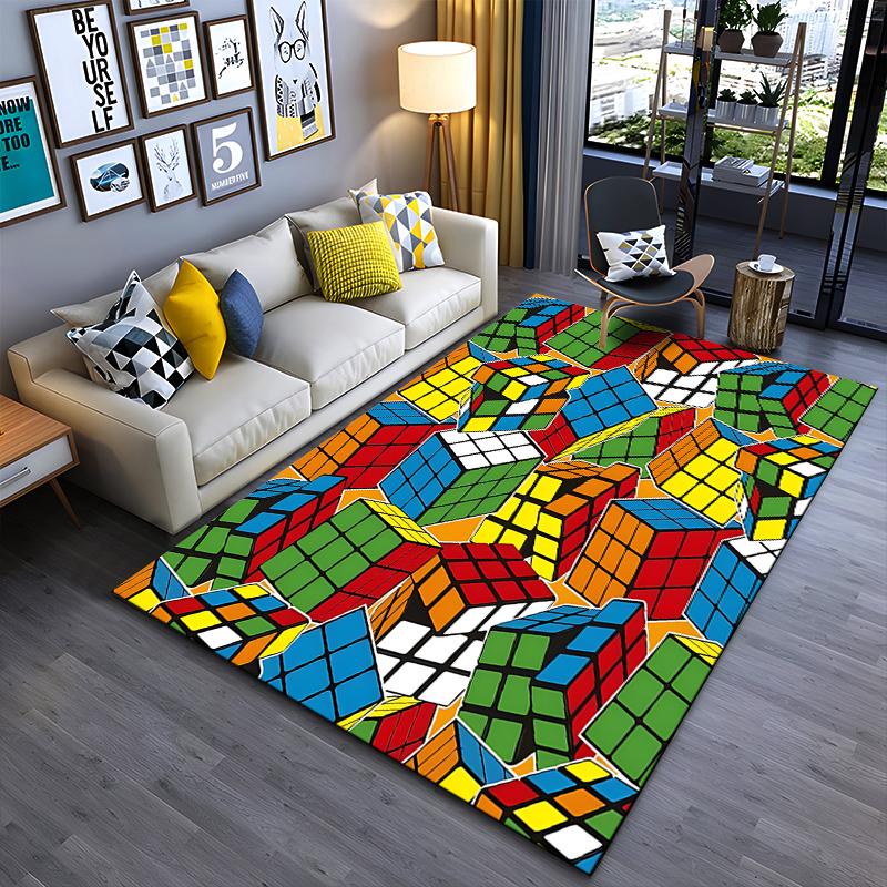 

Colorful 3D Cube Pattern Carpet for Home Decor Suitable for use as an anti-slip game mat for living room and bedroom sofas 40x60cm( 15x23in )