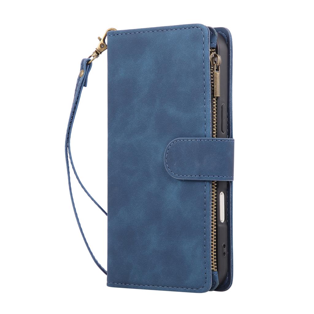 Zipper Cards Solt Wallet Leather Case for IPhone Air 17 16 15 14 13 12 11 Pro Max XS XR 16E 8 Plus SE Wallet Bag Kickstand Cover