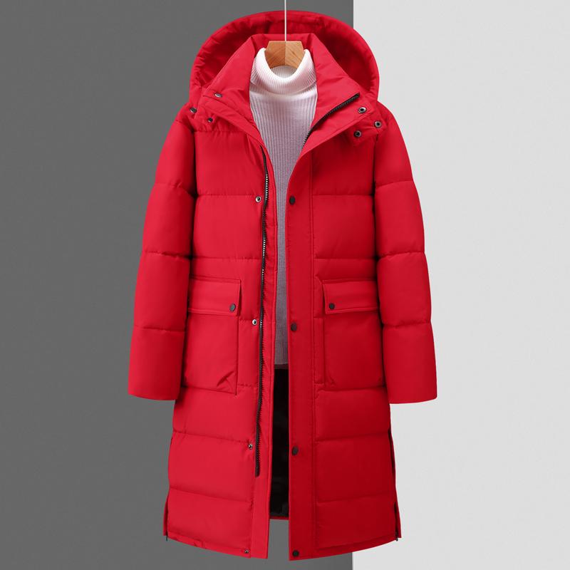 Fashion Winter Long Parkas for Men Jackets Thick Warm Black Overcoat Winter Coat With Hooded