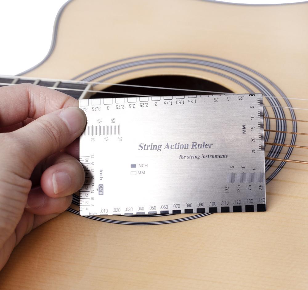 Stainless Steel Guitar String Action Ruler Gauge Repairing Tool for Luthier Fit for Guitar Ukulele Bass Banjo Mandolin