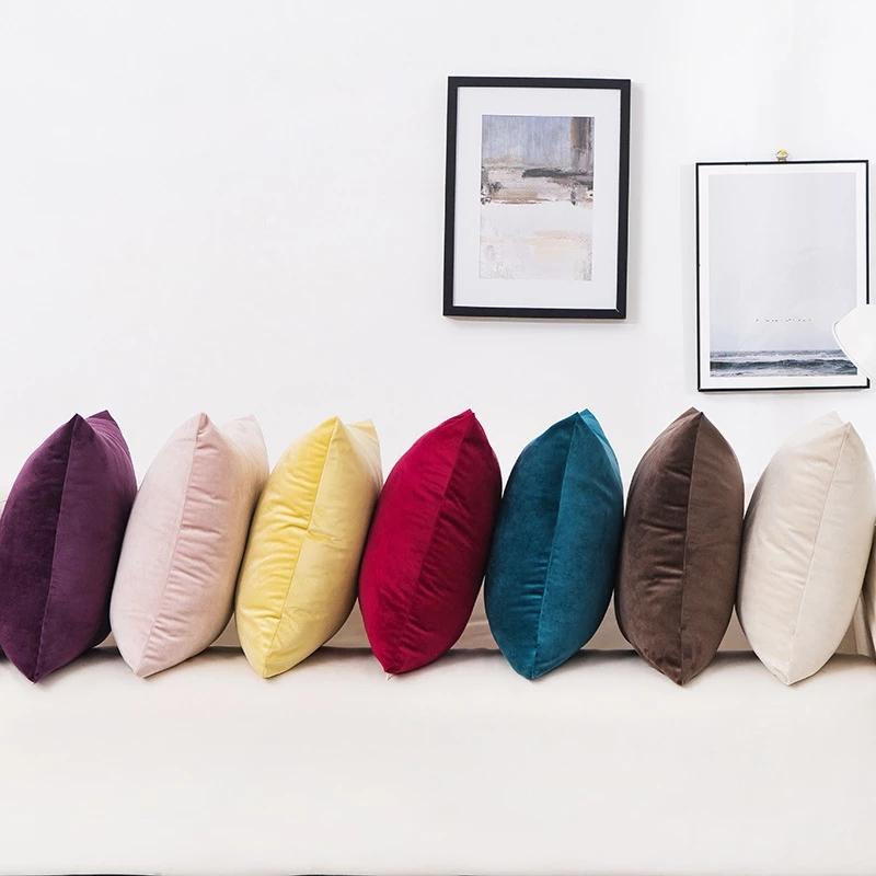 Solid Velvet Pillow Cushion Cover Home New Year Decorative 40*40/45*45/50*50/55*55/60*60cm Kussenhoes Housse De Coussin Cojines