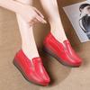 Fashion Spring Autumn Women Loafers Flats Ladies Genuine Leather Moccasins Slip-on Casual Round Toe Handmade Platform Wedges Shoes
