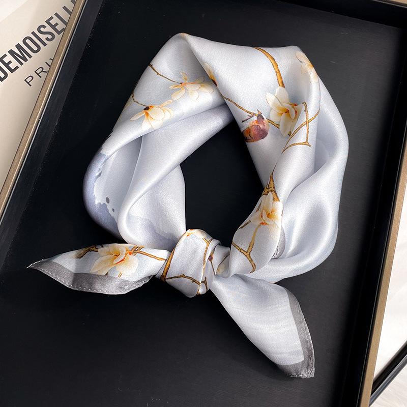100% Natural Silk Scarf Women Luxury High Quality Headband Square Foulard Female Neckerchief Shawl Wraps Hijab Bandana Scarves