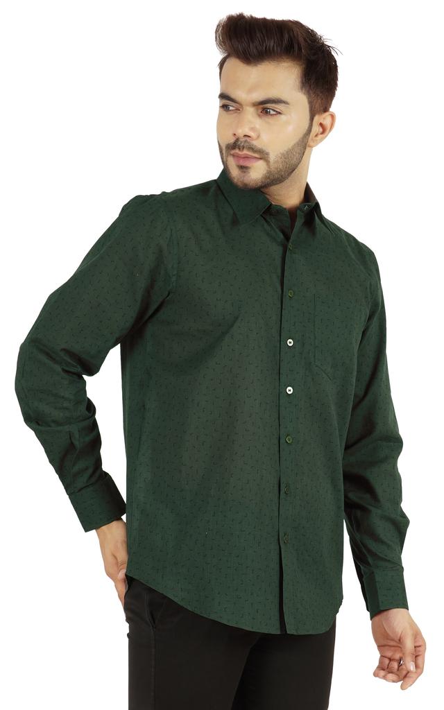Bestman Printed Shirt For Mens Full Sleeves With Cuff Slub Cotton Shirt Office