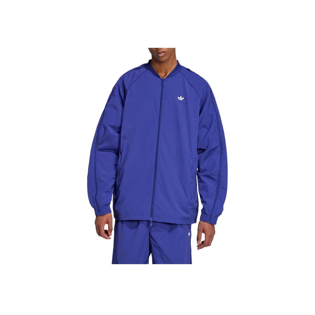 Adidas Оригінали Adilenium Сезон Класична Мода Смугаста Куртка на Блискавці з Довгим Рукавом Чоловіча Куртка Традиційний Індіго JX1617