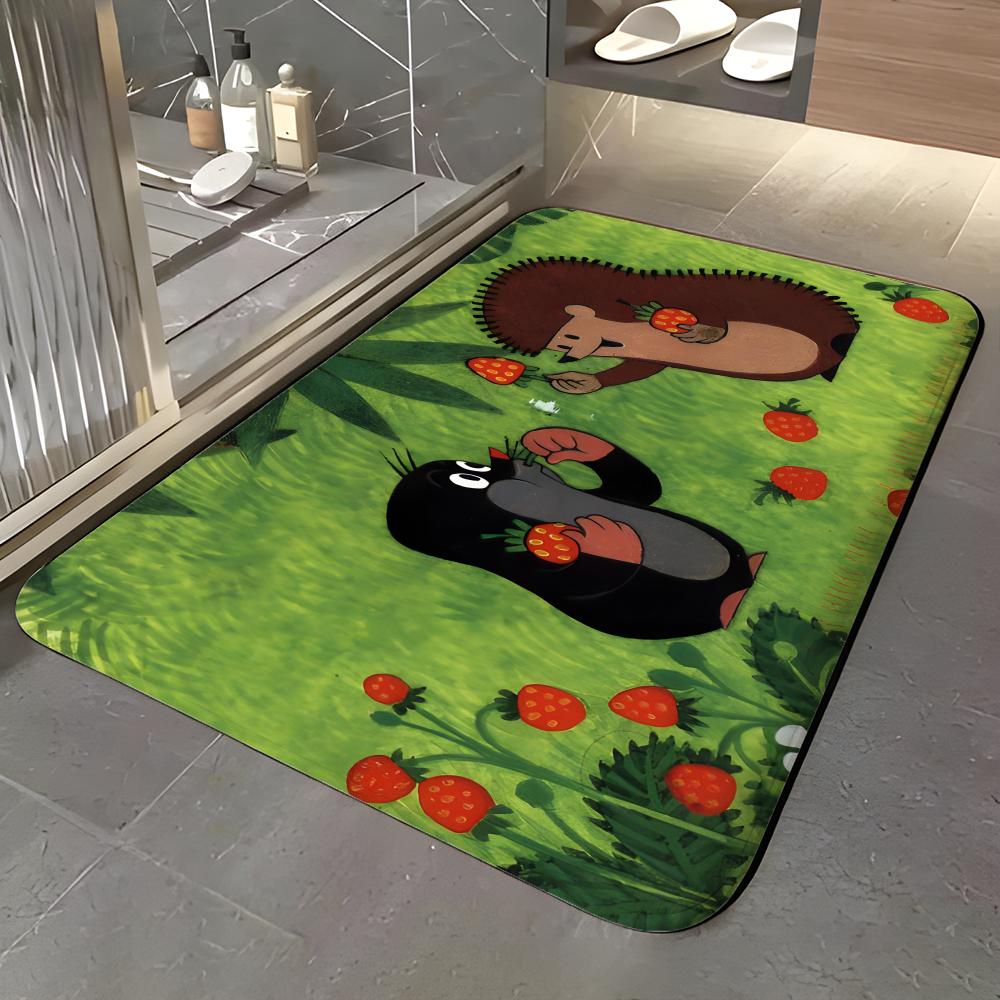 Cartoon K-Krtek Floor Mat Soft Flannel Entrance Door Mat Non Slip Absorbent Bathroom Bedroom Floor Rug