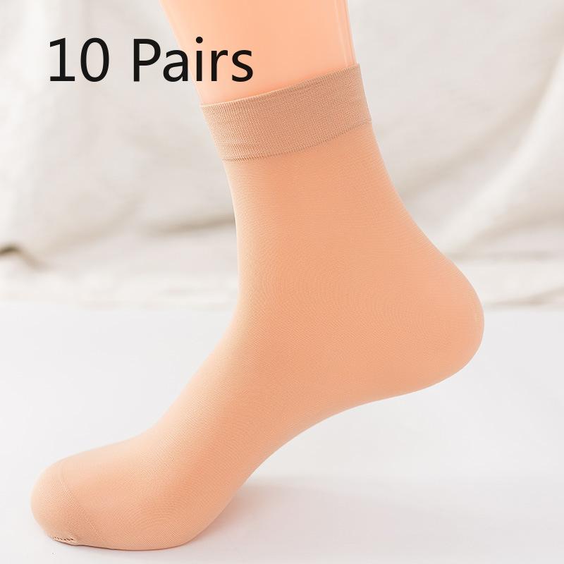 10 Pairs of Women's Summer Thin Style Is Not Easy To Hook Silk In The Tube Stockings