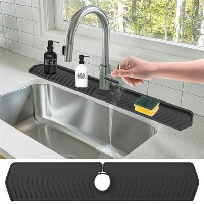 Wasserhahn-Spritzschutzplatte, Abflusswannenmatte, Badezimmer-/Küchen-Wasserabsorptionsmatte, Spüle, Spritzschutz, Abflussmatte, Wasserhahnmatte