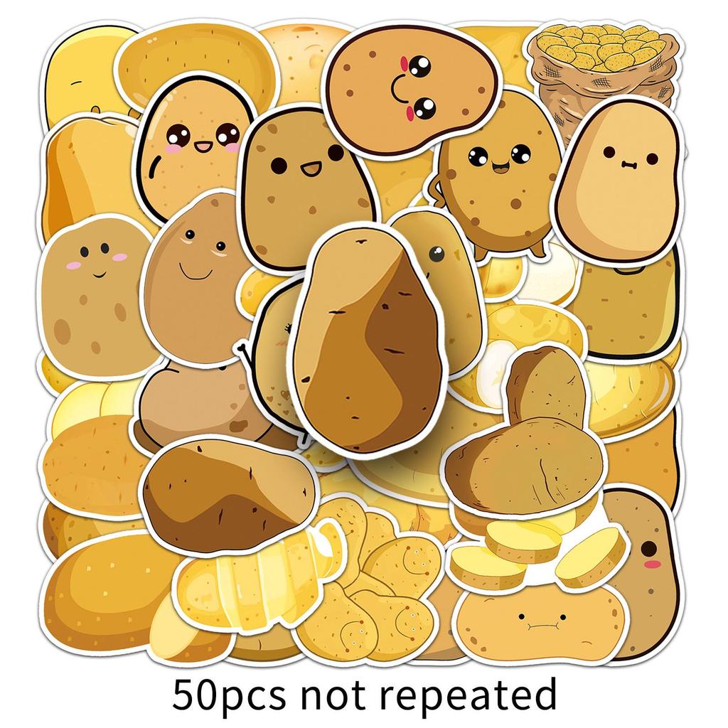 50 Süße Cartoon-Kartoffel-Aufkleber: Entzückende Schreibwaren im Food-Design für Wasserflaschen und Planer