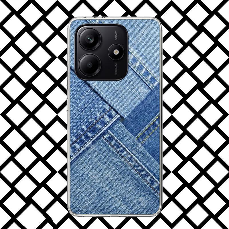 Retro Denim Embrpoidery Phone Case for Xiaomi Redmi Note 15 14 14S 13 12 12S 11 Pro Plus 11E 11T 11S 10S 5G Soft Cover Fundas Re