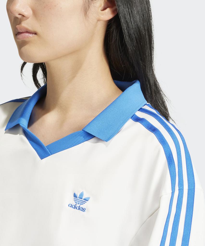 ADIDAS 3S Satin Long Sleeve Tee - White:Blue / Ir6100
