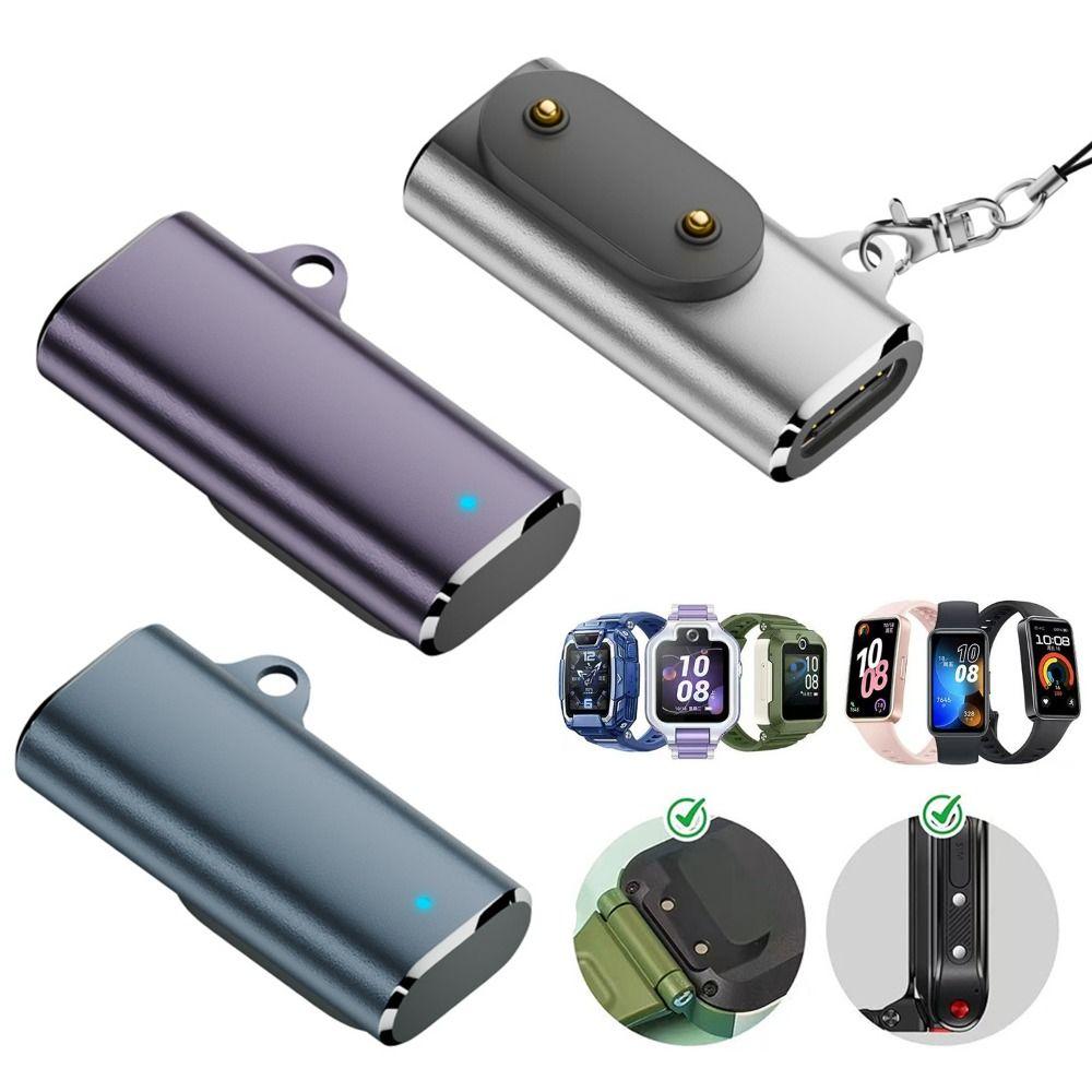 Type-C Female to 2 Pin Kids Watch Charger Converter High Speed Safe Magnetic Charging Adapter for Huawei Band 10/9/8/Fit3