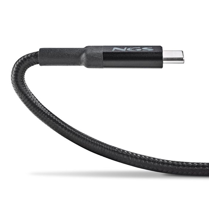 NGS KNOT 100W-3 : Kabel USB C do Type-C o długości 3 m do szybkiego ładowania urządzeń do 100 W. Wysoka kompatybilność. Czarny.