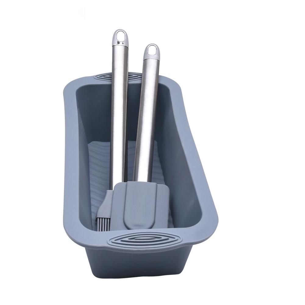 

3pcs set Silicone Food Grade Diy Baking Mould Loaf Pan Cake Mold Nonstick Baking Pan Nordic Grey#0