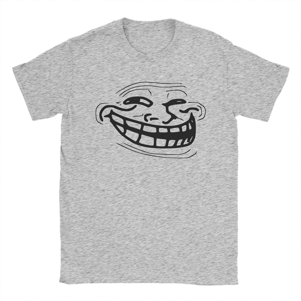 Creative Trollface Design TShirt Unisex Round Collar Pure Cotton T Shirts Short Sleeve Tee Shirt Plus Size Tops