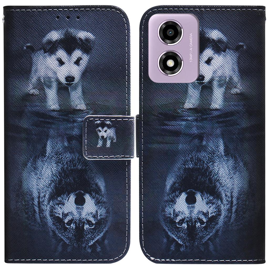 For Motorola Moto G04s 4G/E14 4G Wallet Phone Case Pattern Print Leather Flip Cover