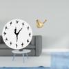 Ballet Dancer Wall Clock with Golden Bird Figurine Statue Silent Mute Decorative Sculpture for Home