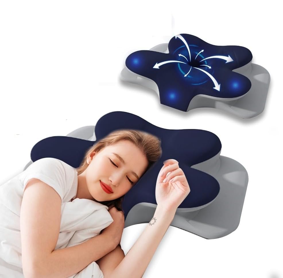 

Czarzuiu Pillow, Neck Relief, Sleep Well, Ergonomic Design, Breathable, Cooling Material, Supports Side and Back Sleeping, Adjustable Height,
