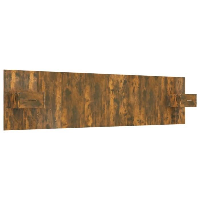 VidaXL Headboard with Cabinets Smoked Oak Engineered Wood 3115753