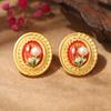 Monet's Garden Medieval Pearl Enamel Earrings for Women