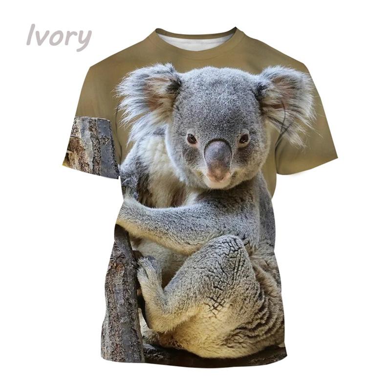 T-Shirts 3D Print Kawaii Animal Koala Summer O-Neck T Shirt Casual Boys Girls Tops Oversized Fashion Kids