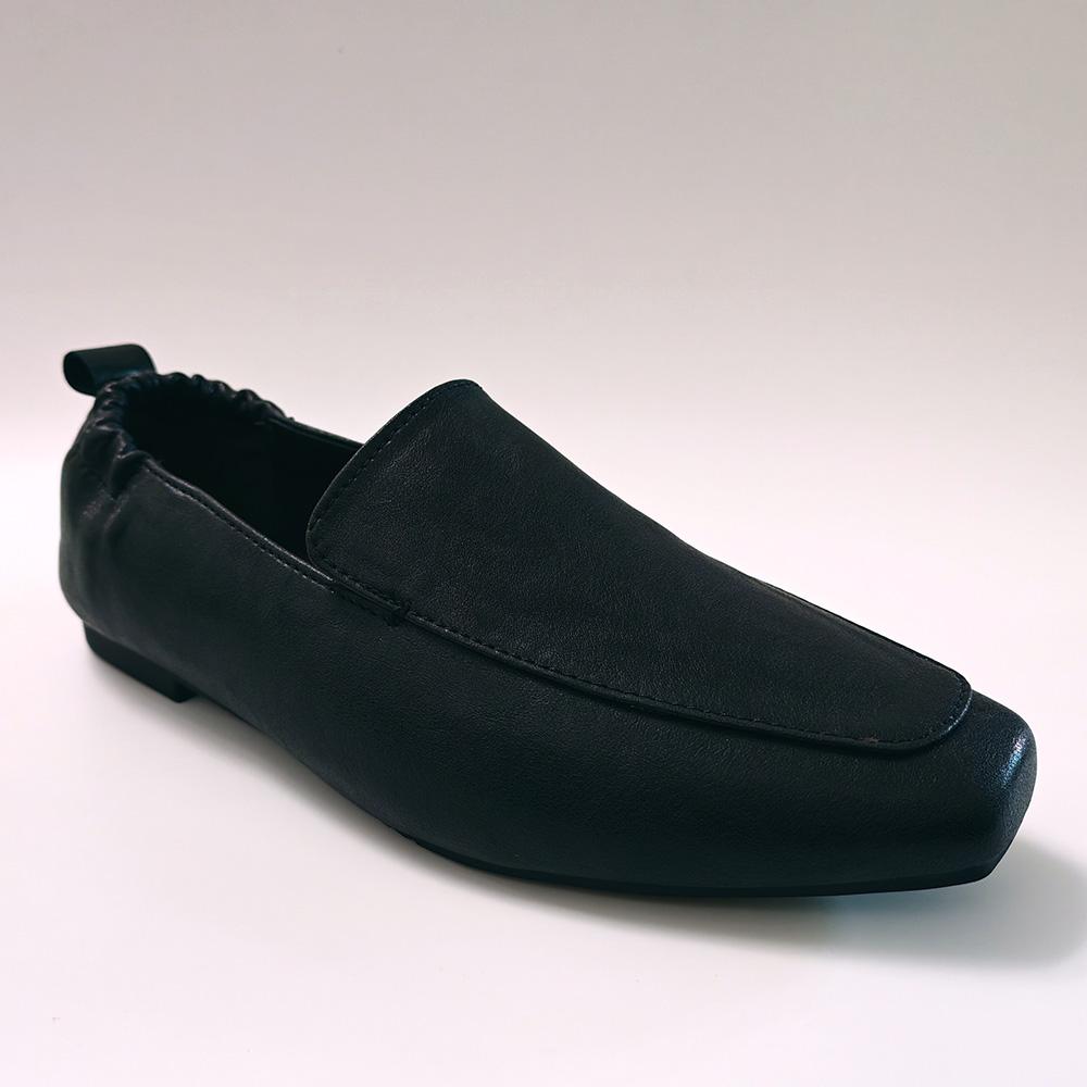 Mocassini da Donna in Morbida Vera Pelle Slip-On Piatte Pelle di Mucca Comode Scarpe da Lavoro per Ufficio Stile Business Scarpe Casual Nere