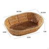 Shallow Woven Fruit Tray | Raised Open Rim, Imitation Rattan Basket, for Kitchen Counter L Oval