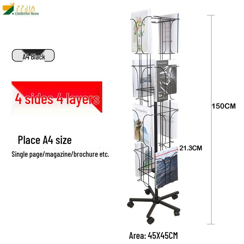 Rotating Brochure & Magazine Floor Display Stand