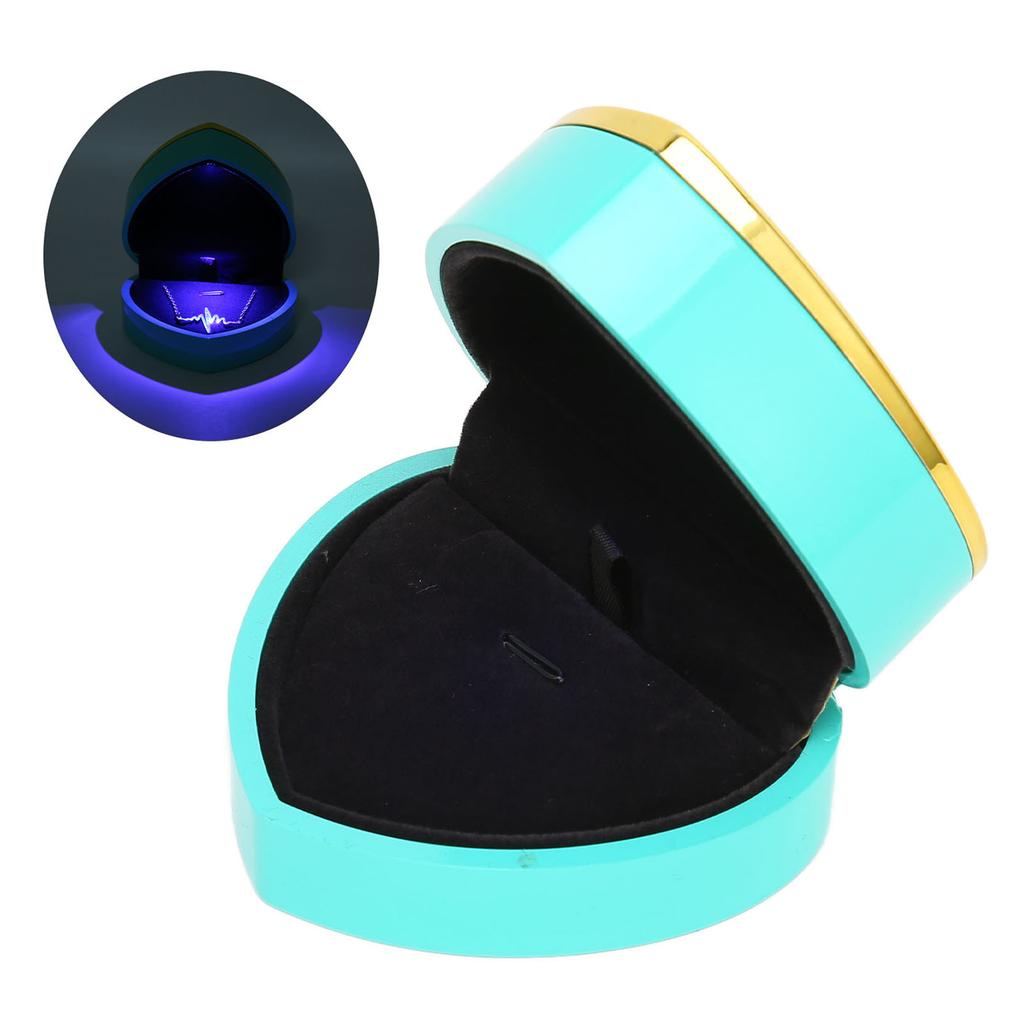 Heart Shaped Necklace Box Elegant Jewelry Display Gift Box with LED Light for Proposal Engagement