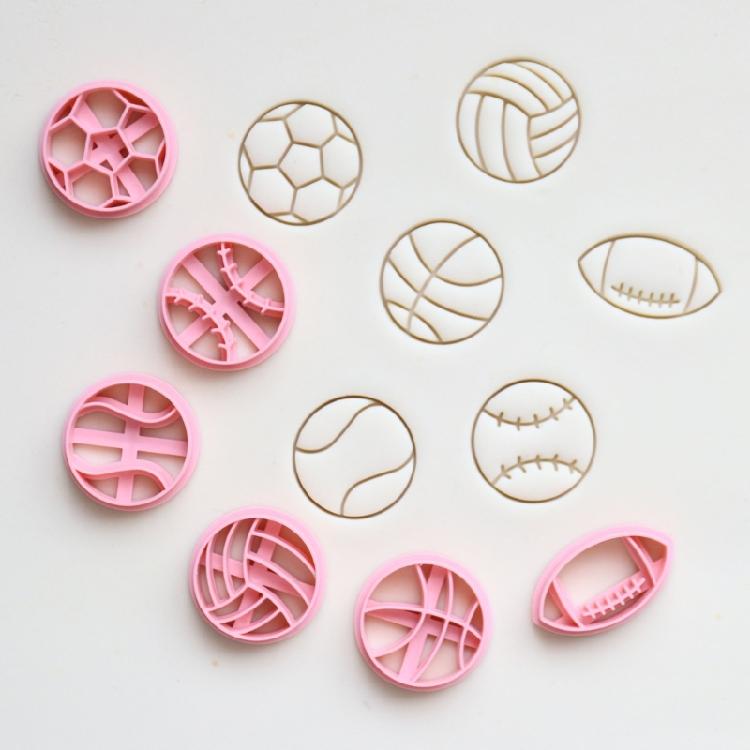 6x Clay Earrings Moulds Basketball Earring Cutting Molds Jewelry Making Molds Clay Earrings Cutter