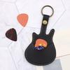 Guitar-Shaped Picks Holder Faux Leather Guitar Pick Case Portable Plectrum Storage Bag