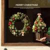 Noble Small Christmas Tree with Wreath and Rattan Pine Decorations for High-End Desktop Display