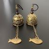 Vintage Pure Copper Bell Keychain Rustproof Brass Small Pendant Portable Ornament for Car Key Backpack Accessory Gift