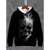 Fashionable Men's Autumn New Skull Print Comfortable Soft Hoodie Outdoor Street Party Casual Wear