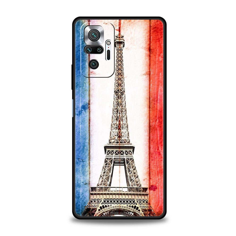 Phone Case For Xiaomi Redmi Note 12 10 11 9 8 Pro Plus 9S 7 8T 9T 9A 8A 9C K40 Gaming Soft Cover Bumper France Flag Soccer Paris