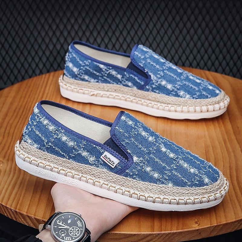 Neue Espadrilles Herrenschuhe Lässig Atmungsaktiv Slip-On Sneakers Männlich Canvas Schuhe Sommer Klassische Herren Fahrschuhe Slipper für Herren