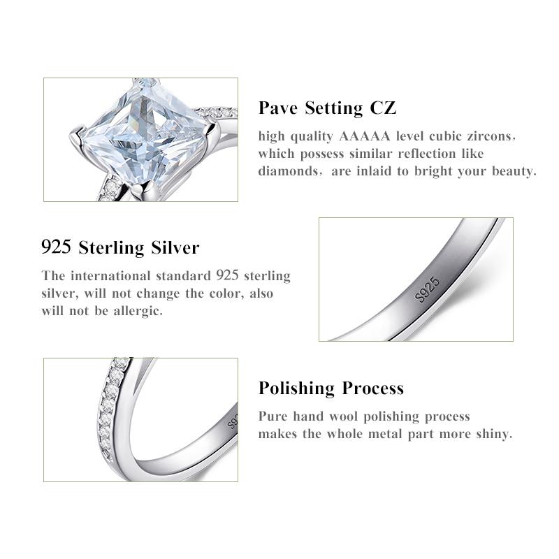 MODIAN Verlobung AAAAA Kubikzircon Mode Ringe Echt 925 Sterling Silber Ehering Brautschmuck für Frauen