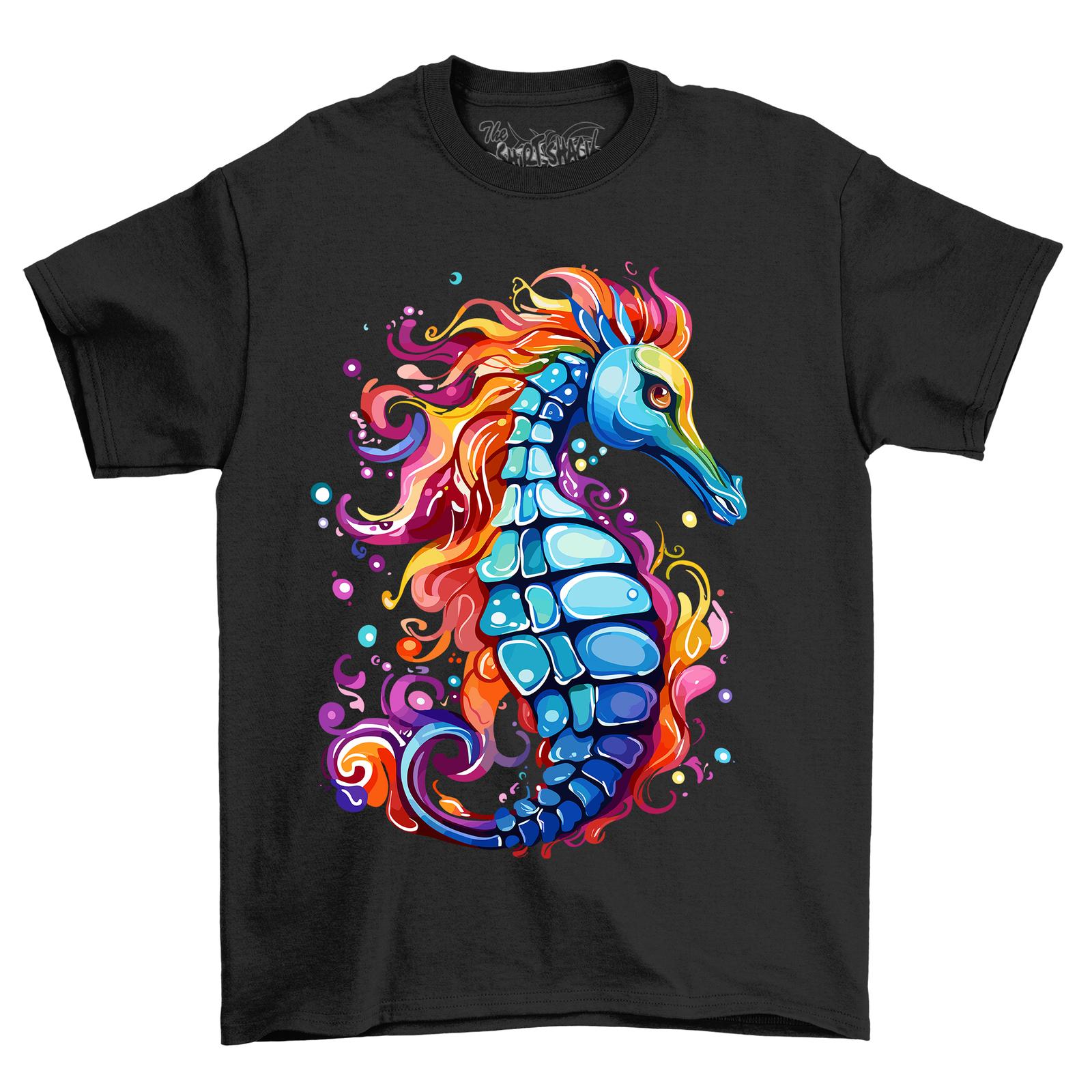 

Sea Horse Paint Drip Design - Funny and Stylish! Unisex Printed T-Shirt Mens Womens Tees Top that screa L