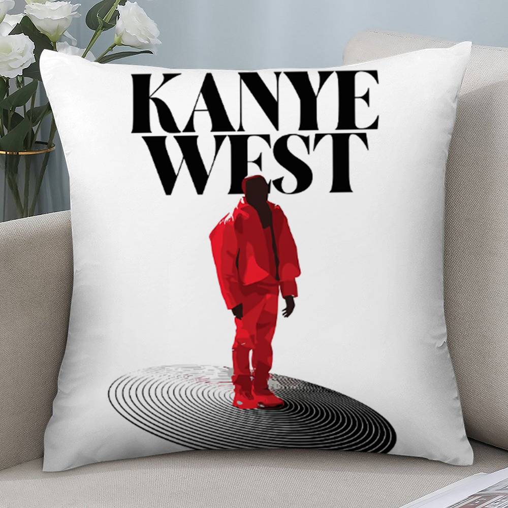 Rapper K-Kanye W-West Pillow Case Short Plush Double-sided Print Square Throw Pillow Covers Sofa Home Cushion Decor