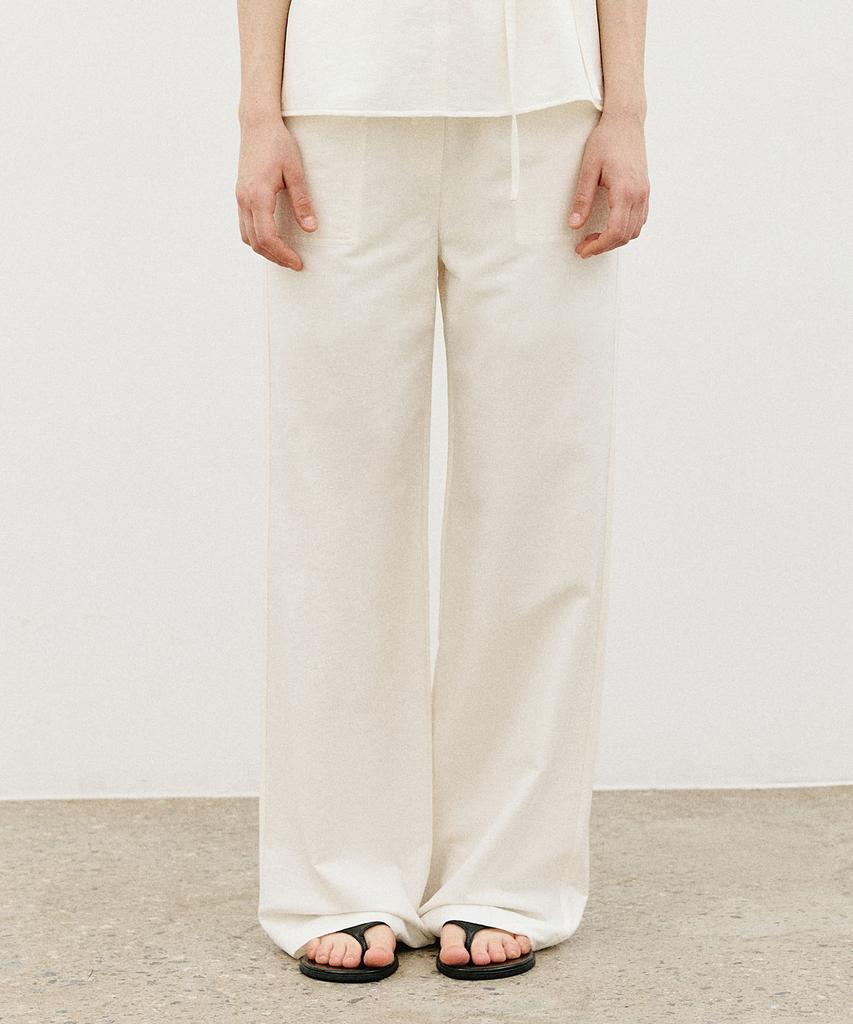 Artid Summer String Wide Pants_Ivory