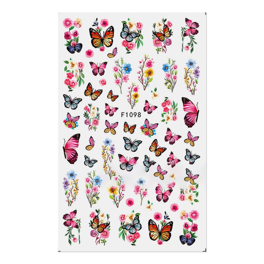 Purple Petals Nail Stickers Blossom Pink Nail Tips Decoration New Creative Decals Nail Art