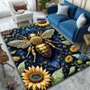 Multiple sizes Bee and Sunflower Pattern Carpet for Living Room Bedroom Sofa Home Decor Rus Non-slip Floor Mat Luxury Gift