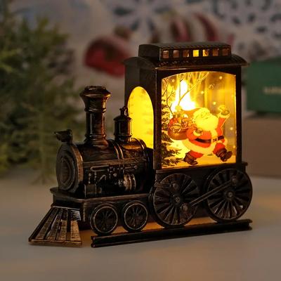 LED Noční Světlo Vintage Vlak Vánoční Bateriová Lucerna Přenosná Dekorativní Lampa Vnitřní Venkovní Párty Dárek