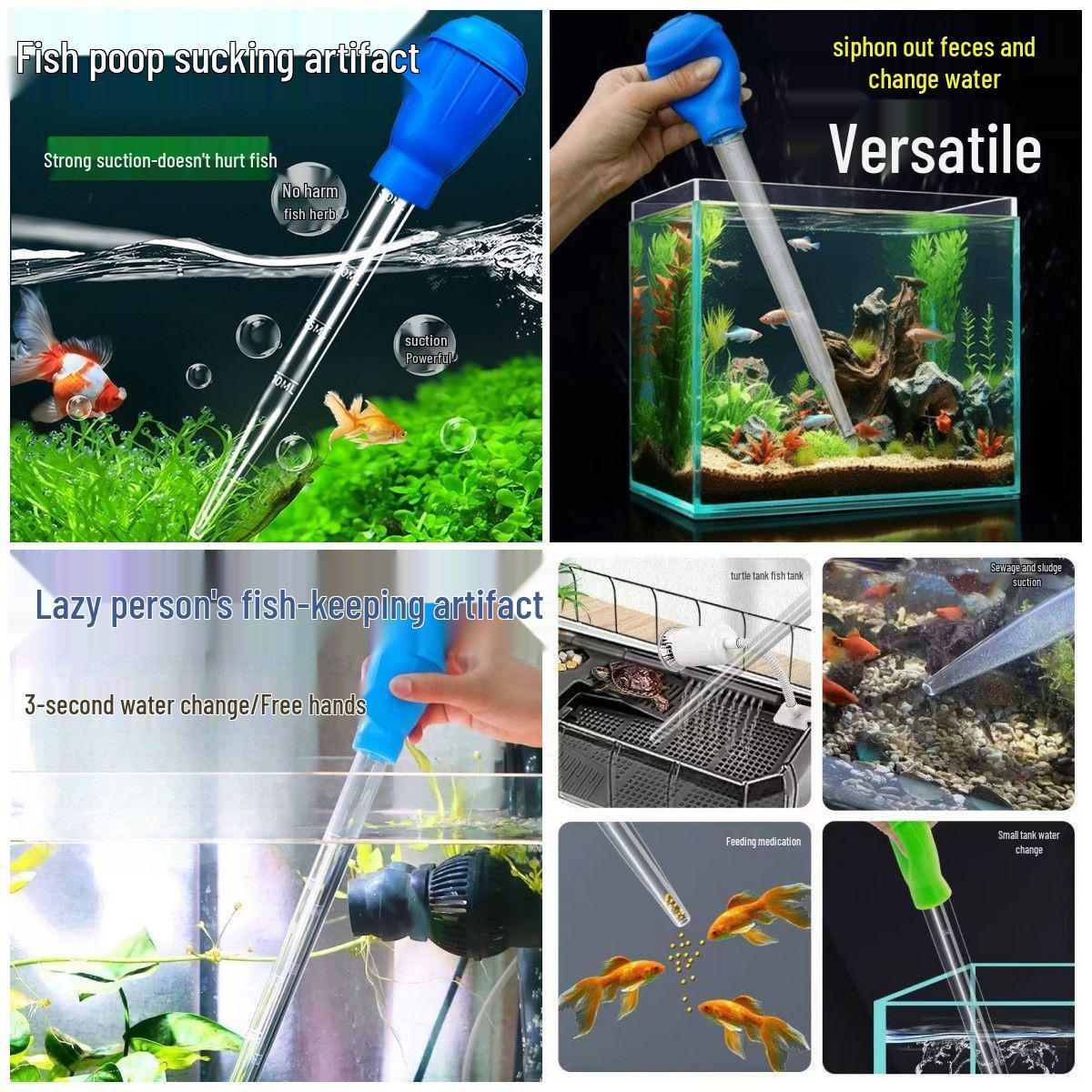 

Ручной сифон для чистки аквариума - Трубка для смены воды и очистки гравия Multi-function Waste Cleaner: 1 Piece