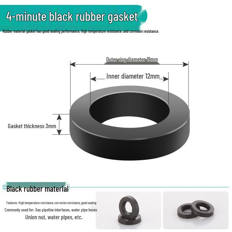 High-temp resistant rubber silicone sealing washer with flat mesh gasket for 4-point water heater and 6-point water meter shower inlet hose.