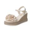 Niche Sandals Women's Summer Summer New with Skirt One-word with Wedge Heel Thick-soled Heightening Shoes