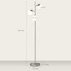 3-Light Tree Floor Lamps for Living Room, Modern Standing Lamp for Bedroom with Globe Lampshade, 3000K/4000K/6000K Colour Temperatures, Steel Base