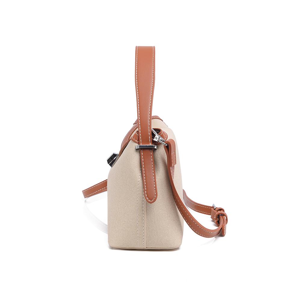 Trendy Simple Contrasting Color Women's Crossbody Bag High Texture Canvas Light Luxury Pillow Bag Leisure Commuting Shoulder Bag for Mother's Day Gift